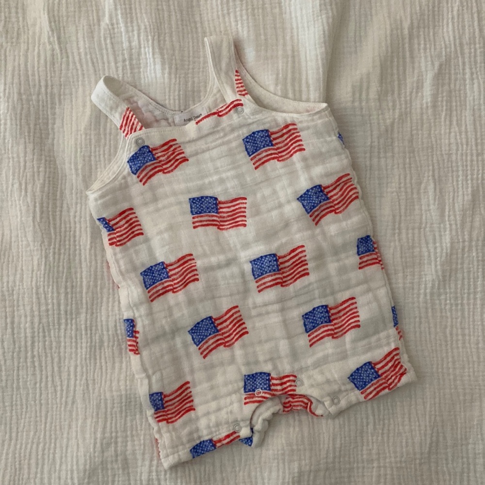 Muslin Overall Shortie, American Flag